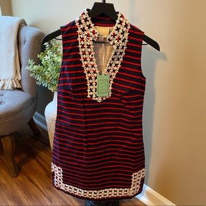 STS Sail To Sable 4th of July American Stripe Shift Dress Size XS NWT